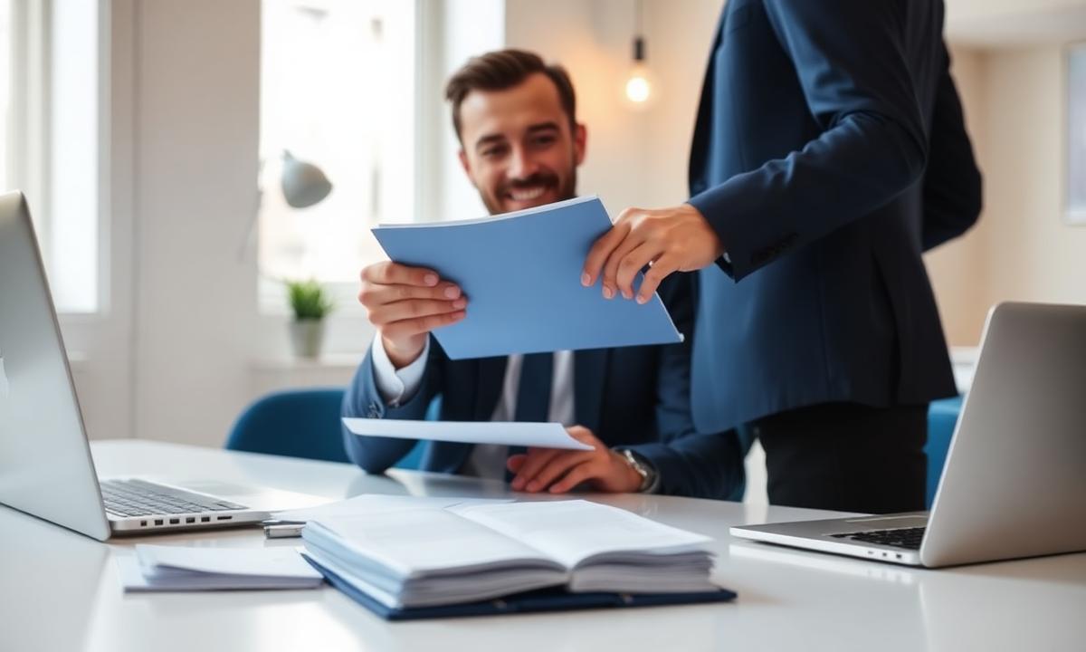 Dirigeant préparant les documents comptables nécessaires à un changement d'expert-comptable